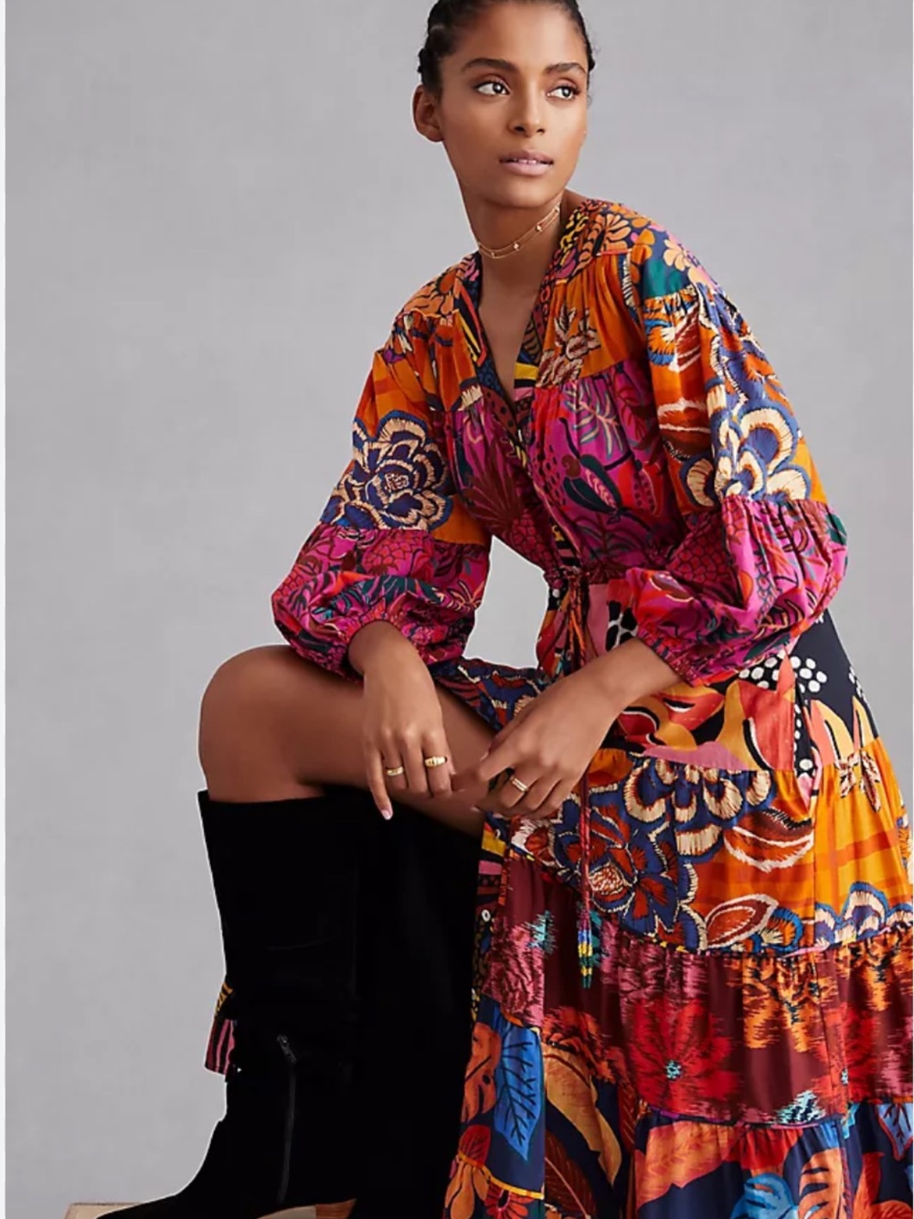 NWT retail $248 size S #Anthropologie,#FarmRio “Button front maxi dress”.